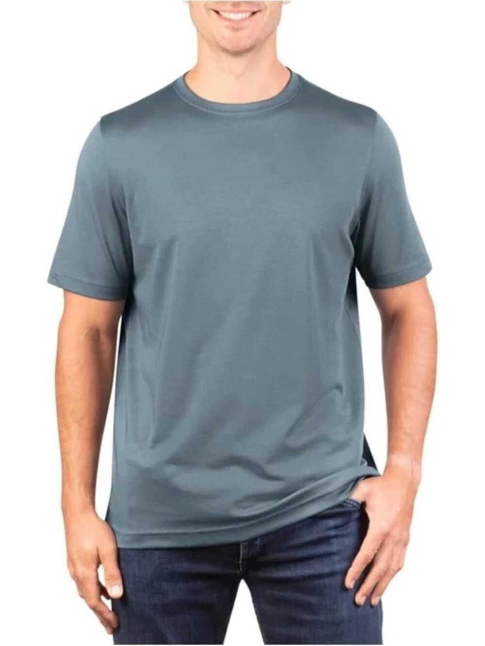 Kirkland Signature Men's S Gray Crewneck Cotton T-Shirt